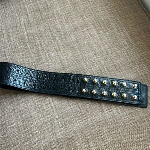 Max Azria black leather belt